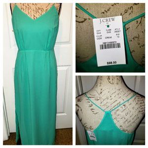 J. CREW Teal Green Maxi Dress Size 10